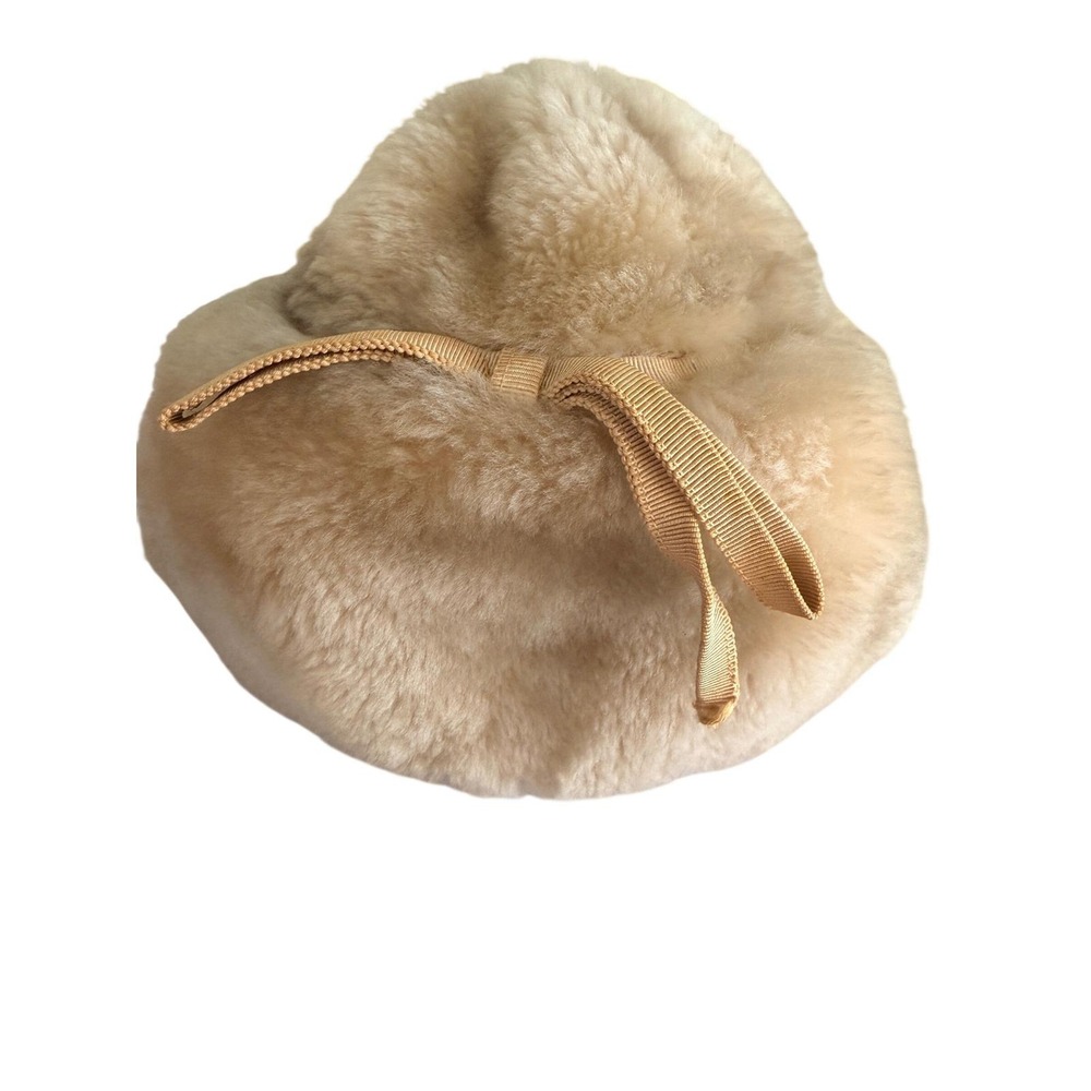 Vintage Saks Fifth Avenue Millinery Salon Vintage Fur Hat with Ribbon Detail